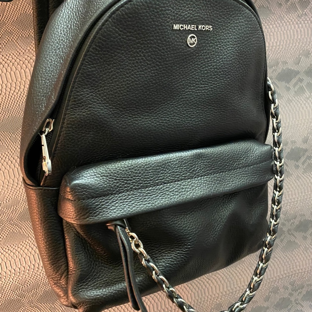 Michael Kors Pebbled Leather Backpack Medium Slat… - image 2